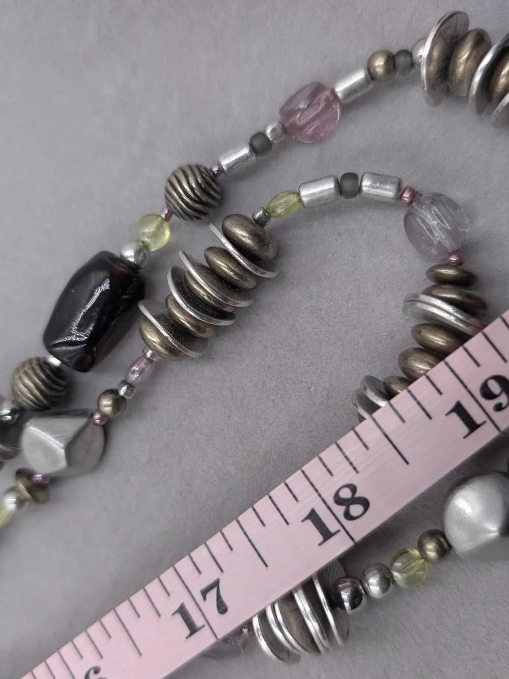 Chico’s Double Strand Long Beaded Statement Necklace Mixed Metal | 0251